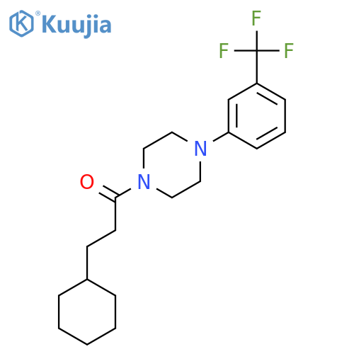 1-(3-cyclohexylpropanoyl)-4-[3-(trifluoromethyl)phenyl]piperazine structure