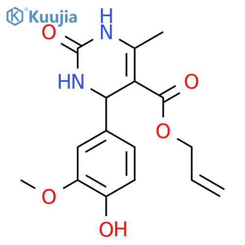 prop-2-en-1-yl 4-(4-hydroxy-3-methoxyphenyl)-6-methyl-2-oxo-1,2,3,4-tetrahydropyrimidine-5-carboxylate structure