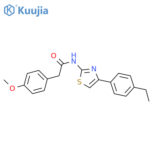 N-[4-(4-ethylphenyl)-1,3-thiazol-2-yl]-2-(4-methoxyphenyl)acetamide structure