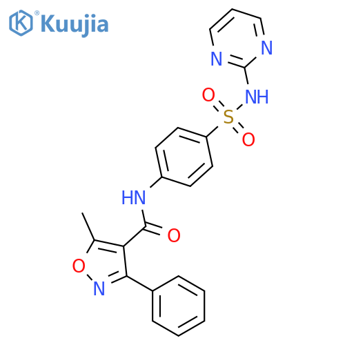 <br>5-methyl-3-phenyl-N-[4-(pyrimidin-2-ylsulfamoyl)phenyl]-1,2-oxazole-4-carbo xamide structure