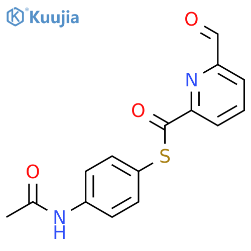 2-PYRIDINECARBOTHIOIC ACID, 6-FORMYL-, S-[4-(ACETYLAMINO)PHENYL] ESTER structure