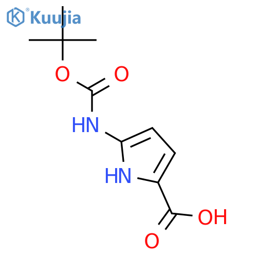 5-{(tert-butoxy)carbonylamino}-1H-pyrrole-2-carboxylic acid structure