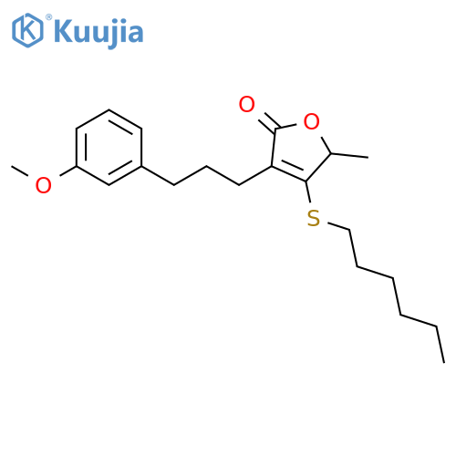 2(5H)-FURANONE, 4-(HEXYLTHIO)-3-[3-(3-METHOXYPHENYL)PROPYL]-5-METHYL- structure