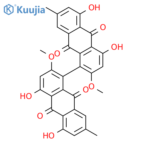 4,5,4',5'-Tetrahydroxy-2,2'-dimethoxy-7,7'-dimethyl-[1,1']bianthryl-9,10,9',10'-tetraon structure