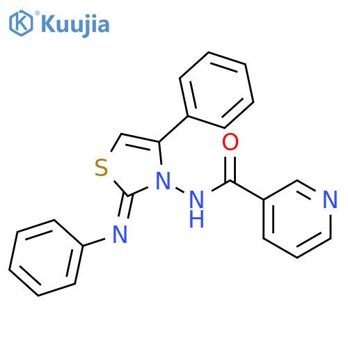 3-Pyridinecarboxamide, N-[4-phenyl-2-(phenylimino)-3(2H)-thiazolyl]- structure