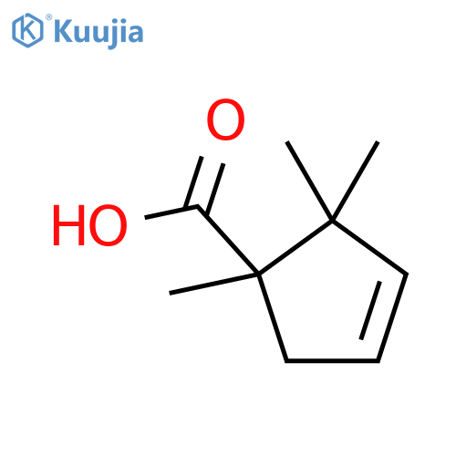 3-Cyclopentene-1-carboxylic acid, 1,2,2-trimethyl-, (R)- structure