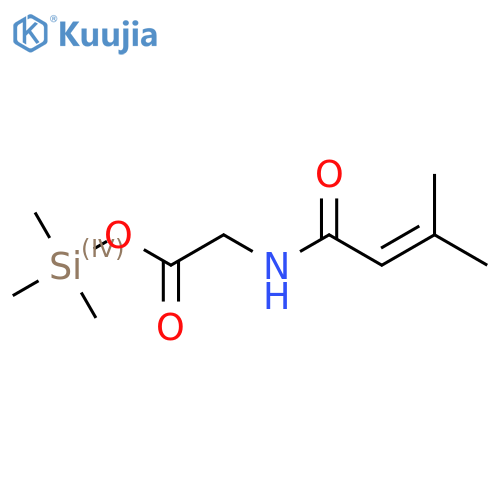 Glycine, N-(3-methyl-1-oxo-2-butenyl)-, trimethylsilyl ester structure