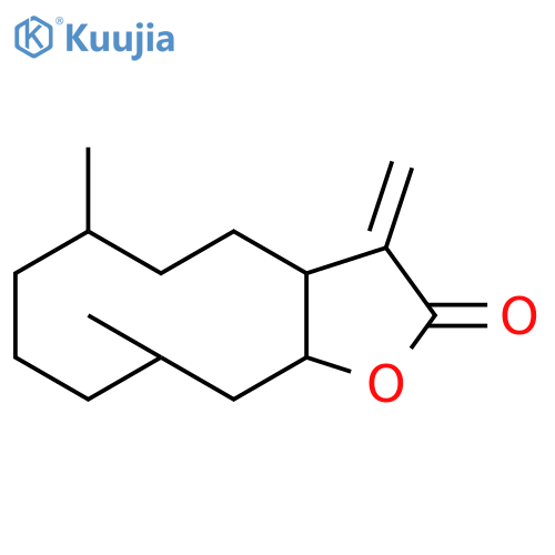 Cyclodeca[b]furan-2(3H)-one, decahydro-6,10-dimethyl-3-methylene- structure