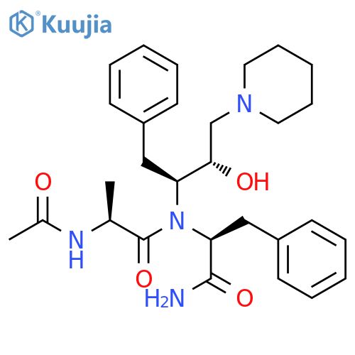L-Phenylalaninamide,N-acetyl-L-alanyl-N-[(1S,2S)-2-hydroxy-1-(phenylmethyl)-3-(1-piperidinyl)propyl]- structure