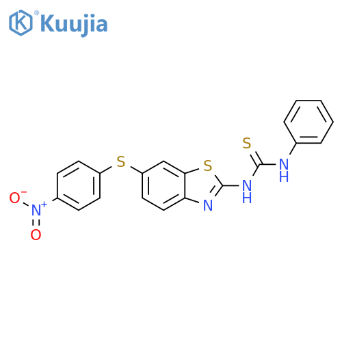 Thiourea, N-[6-[(4-nitrophenyl)thio]-2-benzothiazolyl]-N'-phenyl- structure