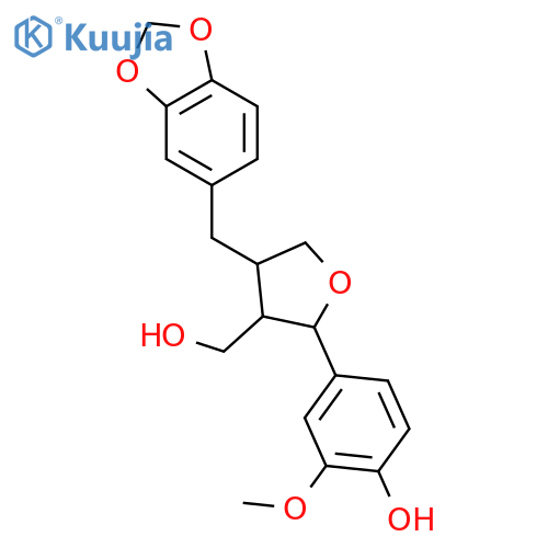 3-Furanmethanol,4-(1,3-benzodioxol-5-ylmethyl)tetrahydro-2-(4-hydroxy-3-methoxyphenyl)- (9CI) structure