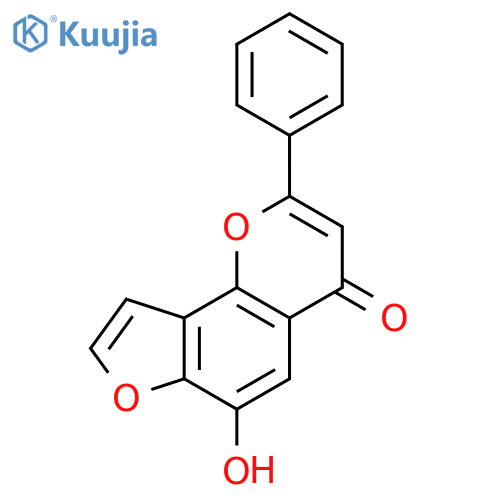 4H-Furo[2,3-h]-1-benzopyran-4-one, 6-hydroxy-2-phenyl- structure