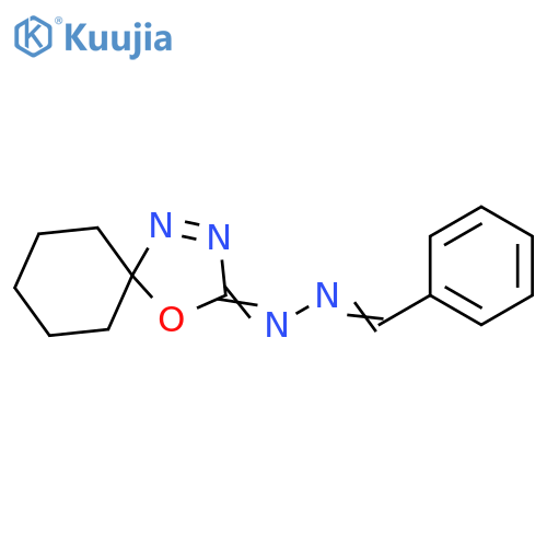 Benzaldehyde, 4-oxa-1,2-diazaspiro[4.5]dec-1-en-3-ylidenehydrazone structure