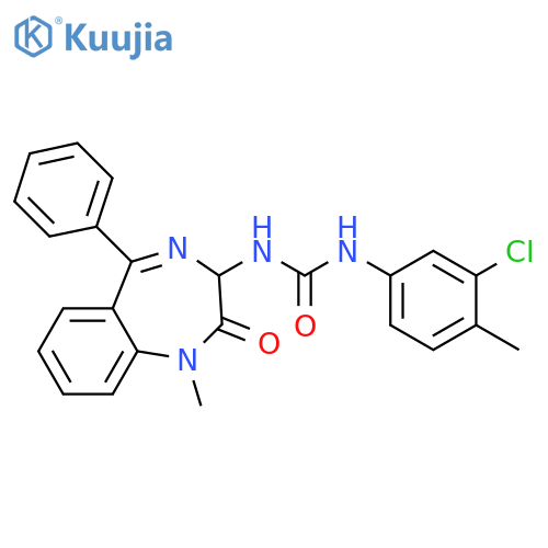 1-(3-chloro-4-methylphenyl)-3-(1-methyl-2-oxo-5-phenyl-3H-1,4-benzodiazepin-3-yl)urea structure