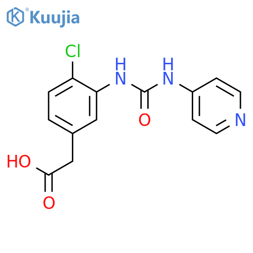 Benzeneacetic acid, 4-chloro-3-[[(4-pyridinylamino)carbonyl]amino]- structure