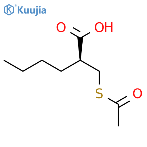 HEXANOIC ACID, 2-[(ACETYLTHIO)METHYL]-, (2S)- structure