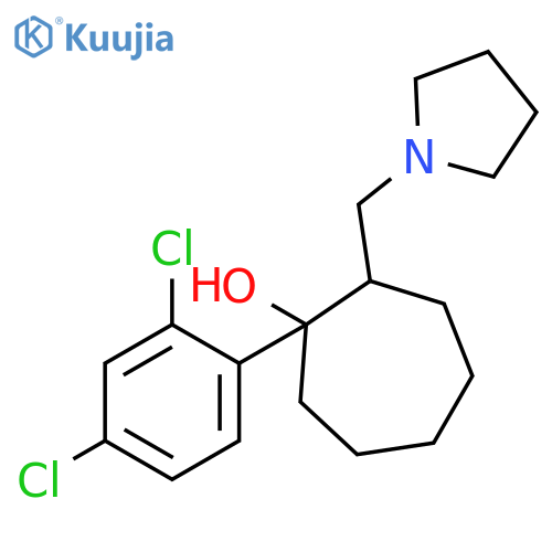 CYCLOHEPTANOL, 1-(2,4-DICHLOROPHENYL)-2-(1-PYRROLIDINYLMETHYL)- structure