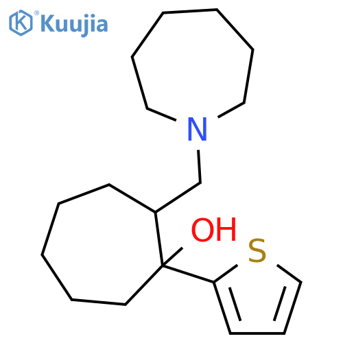 Cycloheptanol, 2-[(hexahydro-1H-azepin-1-yl)methyl]-1-(2-thienyl)- structure