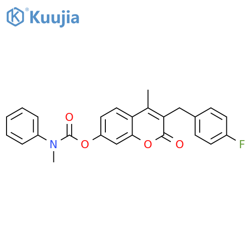 Carbamic acid, methylphenyl-,3-[(4-fluorophenyl)methyl]-4-methyl-2-oxo-2H-1-benzopyran-7-yl ester structure