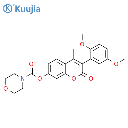3-(2,5-dimethoxyphenyl)-4-methyl-2-oxo-2H-chromen-7-yl morpholine-4-carboxylate structure