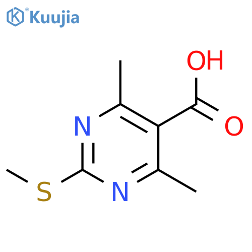 4,6-dimethyl-2-(methylsulfanyl)pyrimidine-5-carboxylic acid structure