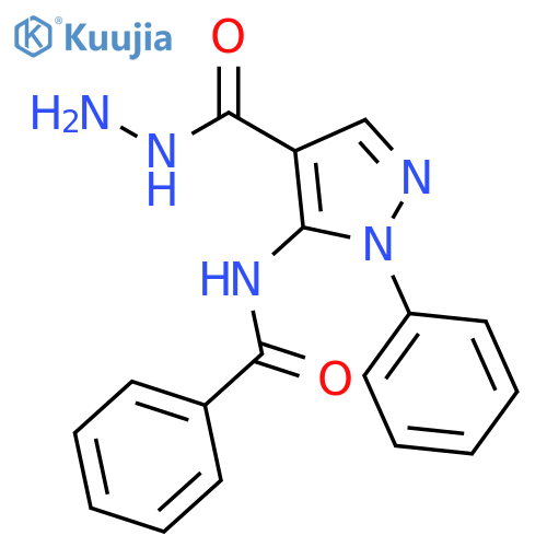 1H-PYRAZOLE-4-CARBOXYLIC ACID, 5-(BENZOYLAMINO)-1-PHENYL-, HYDRAZIDE structure