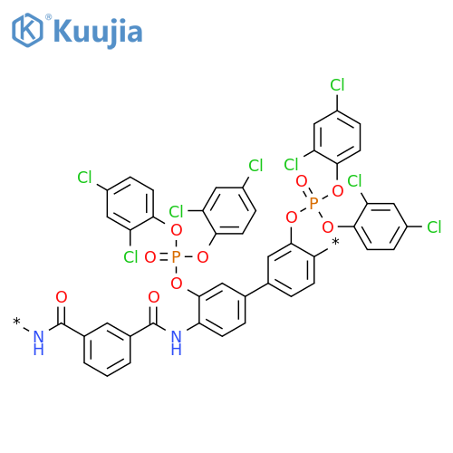 Poly[iminocarbonyl-1,3-phenylenecarbonylimino[3,3'-bis[[bis(2,4-dichlorophenoxy)phosphinyl]oxy][1,1'-biphenyl]-4,4'-diyl]] structure