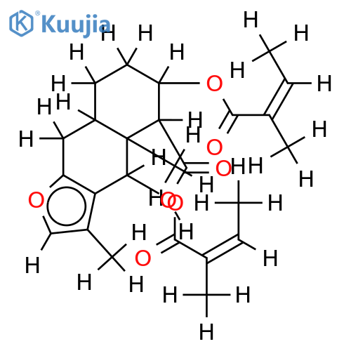 3,6-Diangeloyl-(3beta,6beta)-3,6-Dihydroxyfuranoeremophilan-15-oic acid structure