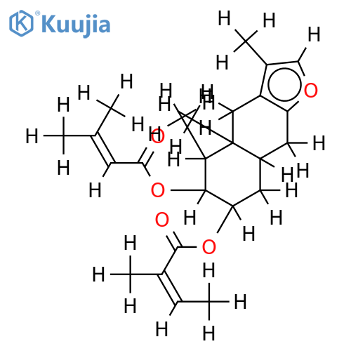 2-Angeloyl, 3-(3-methyl-2-butenoyl)-(2beta, 3alpha, 10alphaH)-Furanoeremophilane-2, 3-diol structure