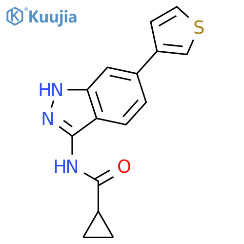 CYCLOPROPANECARBOXAMIDE, N-[6-(3-THIENYL)-1H-INDAZOL-3-YL]- structure