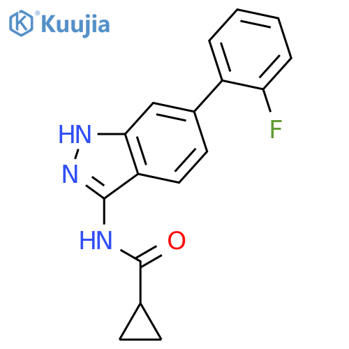 CYCLOPROPANECARBOXAMIDE, N-[6-(2-FLUOROPHENYL)-1H-INDAZOL-3-YL]- structure