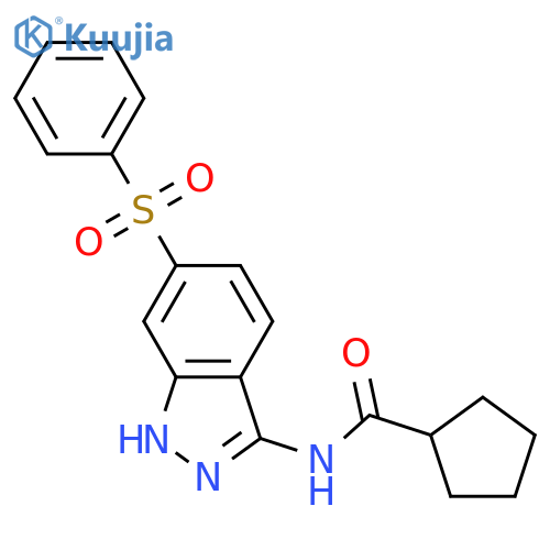 Cyclopentanecarboxamide, N-[6-(phenylsulfonyl)-1H-indazol-3-yl]- structure