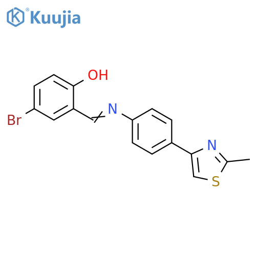 4-bromo-2-(1E)-{4-(2-methyl-1,3-thiazol-4-yl)phenylimino}methylphenol structure