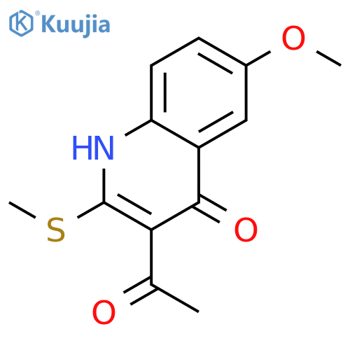 4(1H)-Quinolinone, 3-acetyl-6-methoxy-2-(methylthio)- structure
