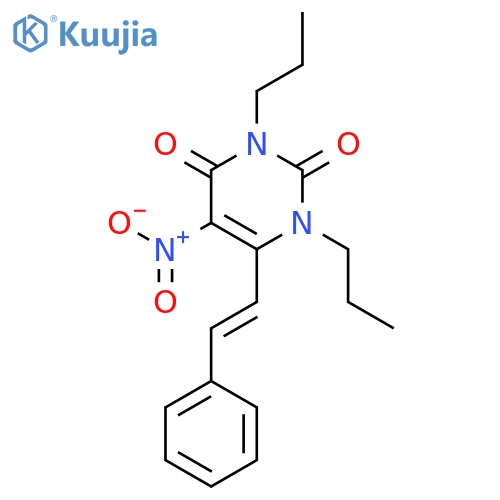 2,4(1H,3H)-PYRIMIDINEDIONE, 5-NITRO-6-(2-PHENYLETHENYL)-1,3-DIPROPYL- structure