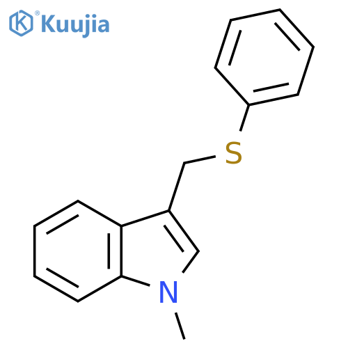 1-Methyl-3-[(phenylthio)methyl]-1H-indole structure