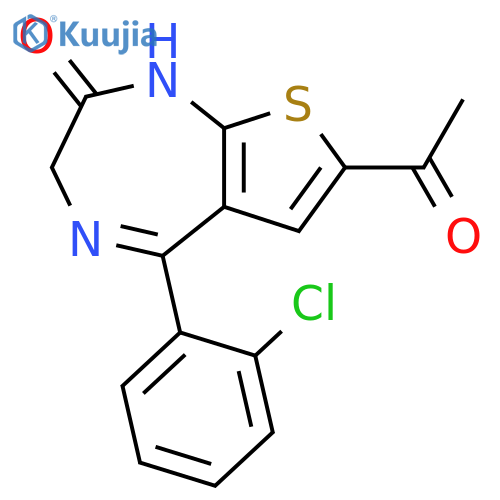 2H-Thieno[2,3-e]-1,4-diazepin-2-one, 7-acetyl-5-(2-chlorophenyl)-1,3-dihydro- structure