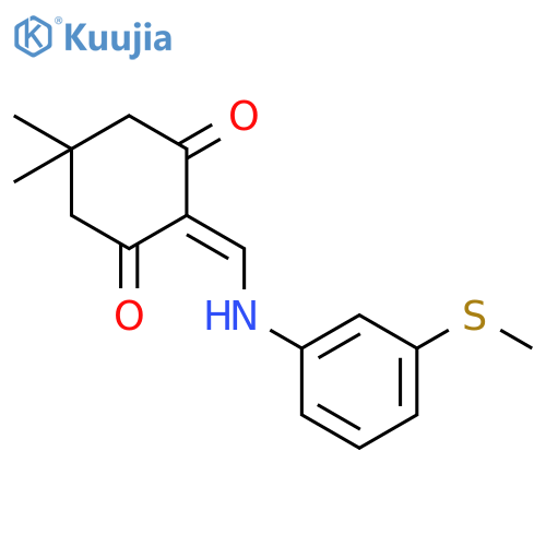 5,5-dimethyl-2-({[3-(methylsulfanyl)phenyl]amino}methylidene)cyclohexane-1,3-dione structure