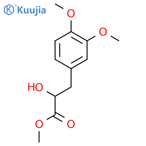 (+)-(R)-methyl 3-(3,4-dimethoxyphenyl)-2-hydroxypropanoate structure
