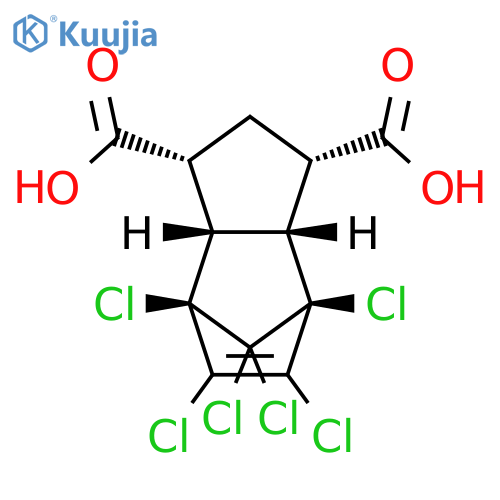 4,7-Methano-1H-indene-1,3-dicarboxylic acid, 4,5,6,7,8,8-hexachloro-2,3,3a,4,7,7a-hexahydro-, (1R,3S,3aS,4S,7R,7aR)-rel- structure