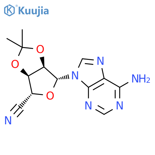 (3aR,4R,6R,6aR)-6-(6-amino-9H-purin-9-yl)-2,2-dimethyltetrahydrofuro[3,4-d][1,3]dioxole-4-carbonitrile (non-preferred name) structure