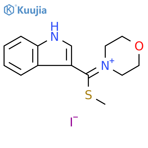 Morpholinium,4-[1H-indol-3-yl(methylthio)methylene]-, iodide (1:1) structure