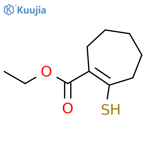1-Cycloheptene-1-carboxylic acid, 2-mercapto-, ethyl ester structure