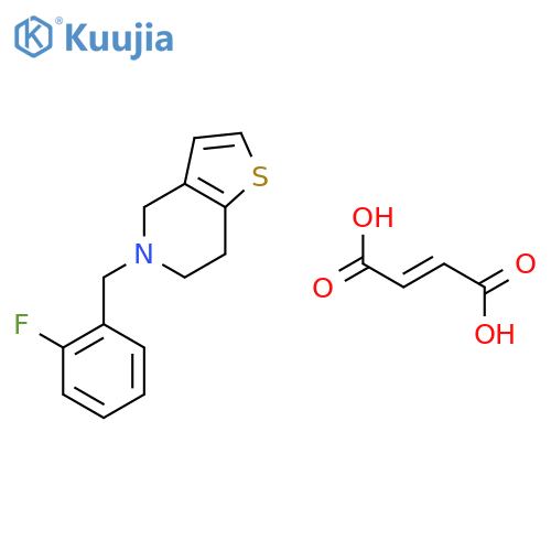 5-(2-fluorobenzyl)-4,5,6,7-tetrahydrothieno[3,2-c]pyridine (2E)-but-2-enedioate structure