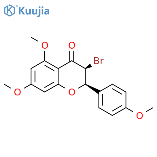 4H-1-Benzopyran-4-one,3-bromo-2,3-dihydro-5,7-dimethoxy-2-(4-methoxyphenyl)-, (2R,3S)-rel- structure