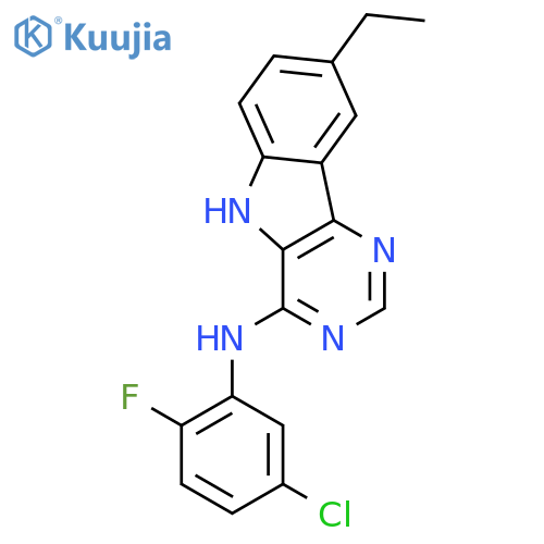 5H-Pyrimido[5,4-b]indol-4-amine, N-(5-chloro-2-fluorophenyl)-8-ethyl- structure
