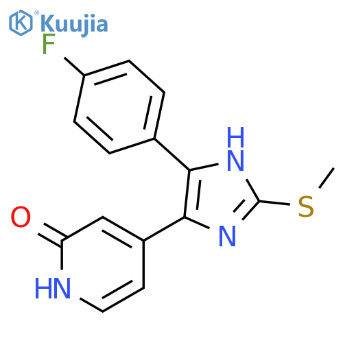 2(1H)-Pyridinone, 4-[5-(4-fluorophenyl)-2-(methylthio)-1H-imidazol-4-yl]- structure