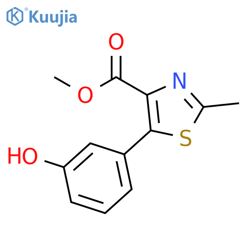 5-(3-hydroxy-phenyl)-2-methyl-thiazole-4-carboxylic acid methyl ester structure