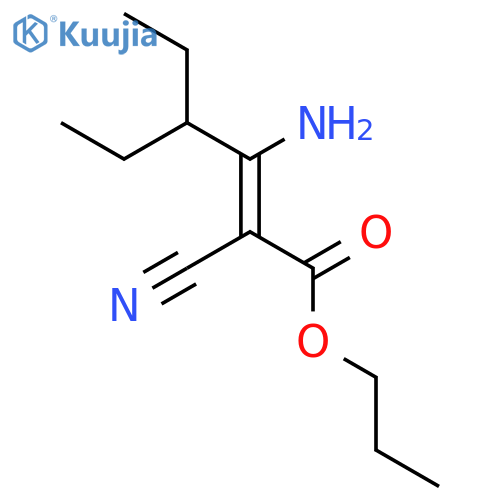 2-Hexenoic acid, 3-amino-2-cyano-4-ethyl-, propyl ester, (2Z)- structure