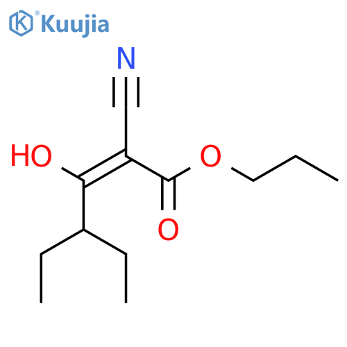 2-HEXENOIC ACID, 2-CYANO-4-ETHYL-3-HYDROXY-, PROPYL ESTER structure